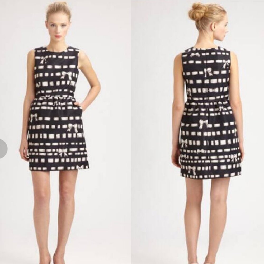 🎀 RED Valentino Bow Print Dress IT 40 / US 4 | Taffeta Feel | Pockets | NWOT 🎀